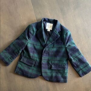 Janie and Jack Green and Blue Plaid Blazer